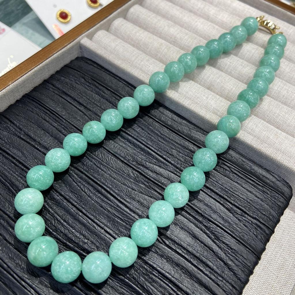 Tianhe Stone Ru Kiln Color Beaded Necklace 12Mm Size Is Suitable For Spring And Summer Wear, Beautiful