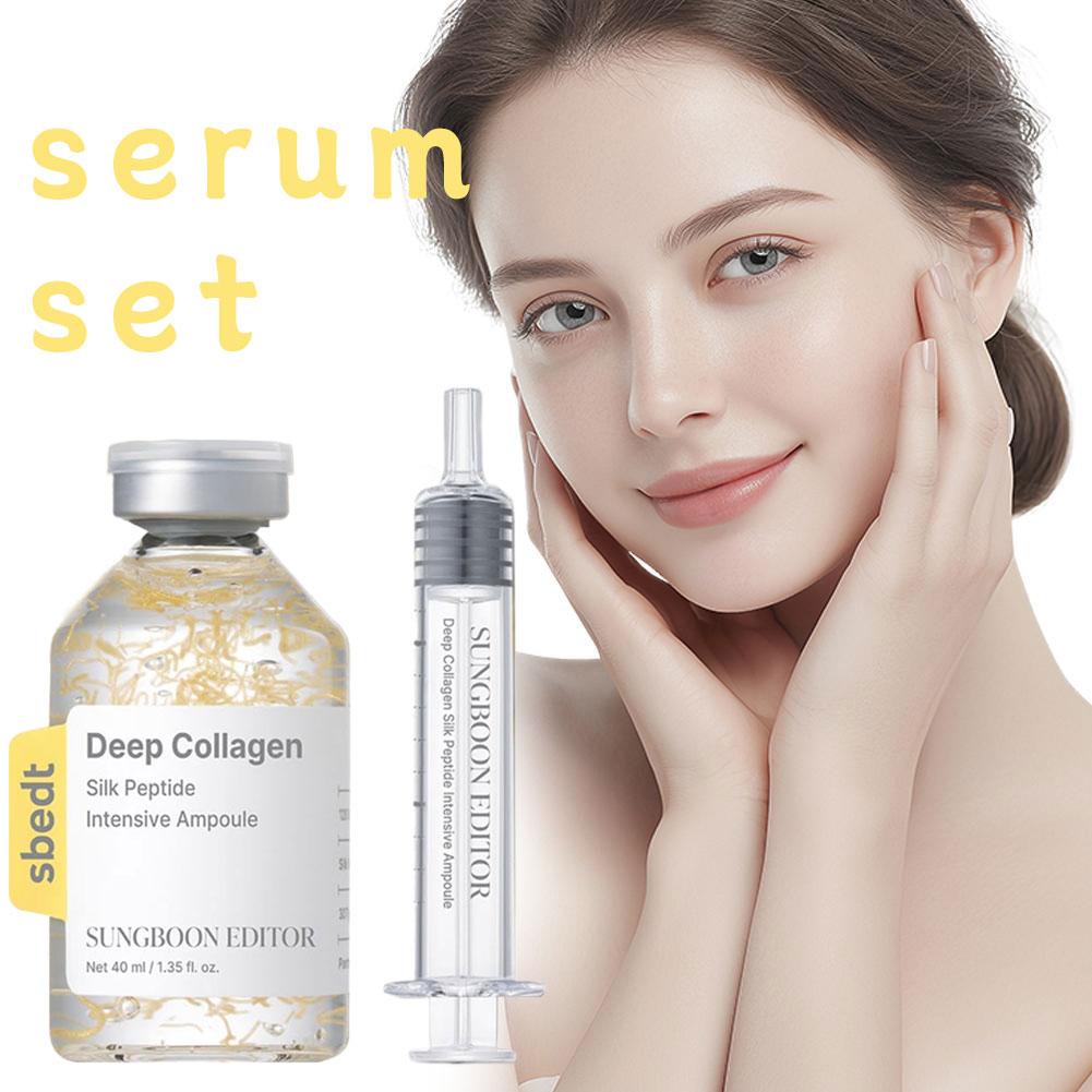 Koreanisches Sbect Hautpflege-Set - Tiefe Kollagen-Seidenpeptid-Ampulle, Serum, Mist, Retinol-Kapselcreme, PDRN-Ampulle, Aufhellend