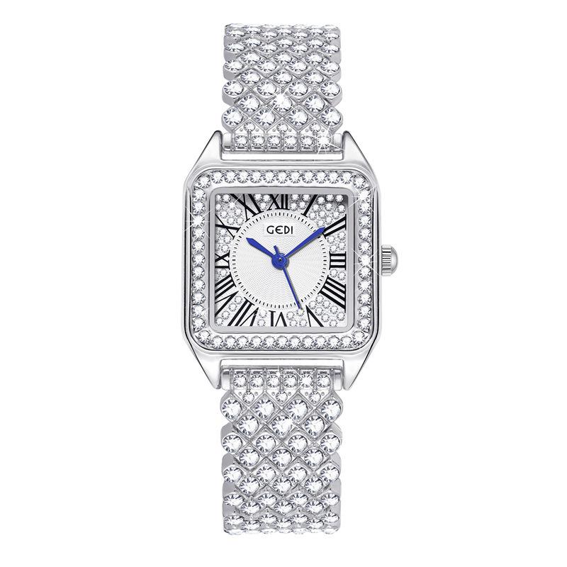 Light Luxury Gypsy Women S Watch Square Light Luxury Full Diamond Medieval Watch High-End Women S Quartz Watch