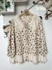 1116 Japanese pastoral age-reducing floral doll collar shirt, Mori girl fresh lace spliced top, spring