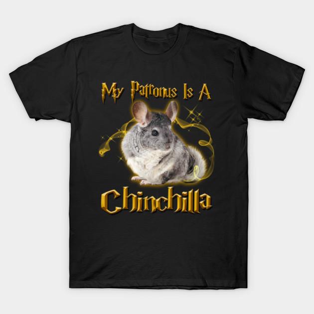 Men Black Print T-shirt Super Large TShirt My Patronus Is a Chinchilla No-Cut Transfer Paper Print Cotton Tshirt