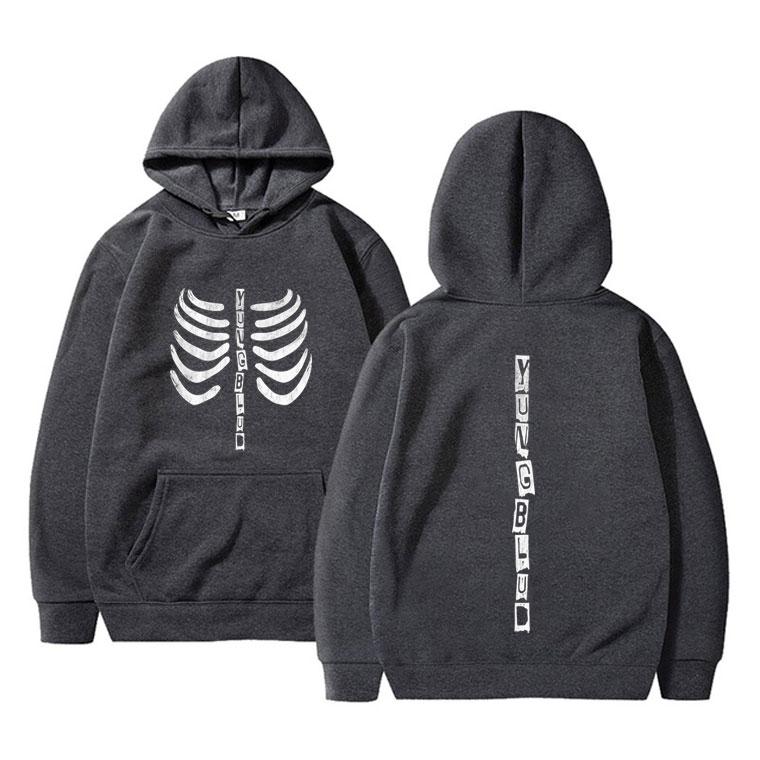 Singer Yungblud Skeleton Graphic Hoodie Men Women Fashion Rock Popular Pullover Unisex Casual Fleece Cotton Vintage Hoodies
