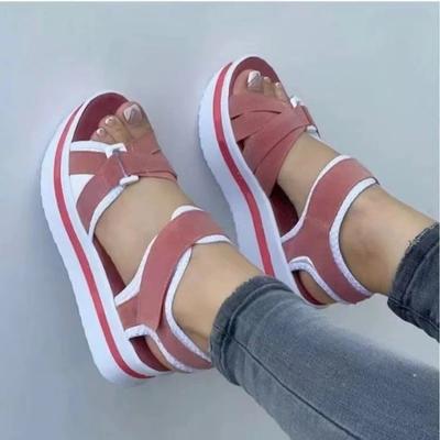 Women's Sandals Lightweight Wedge Thick Sole Women's Summer Shoes Outdoor Sports Sandals Simple Beach Shoes High Heels