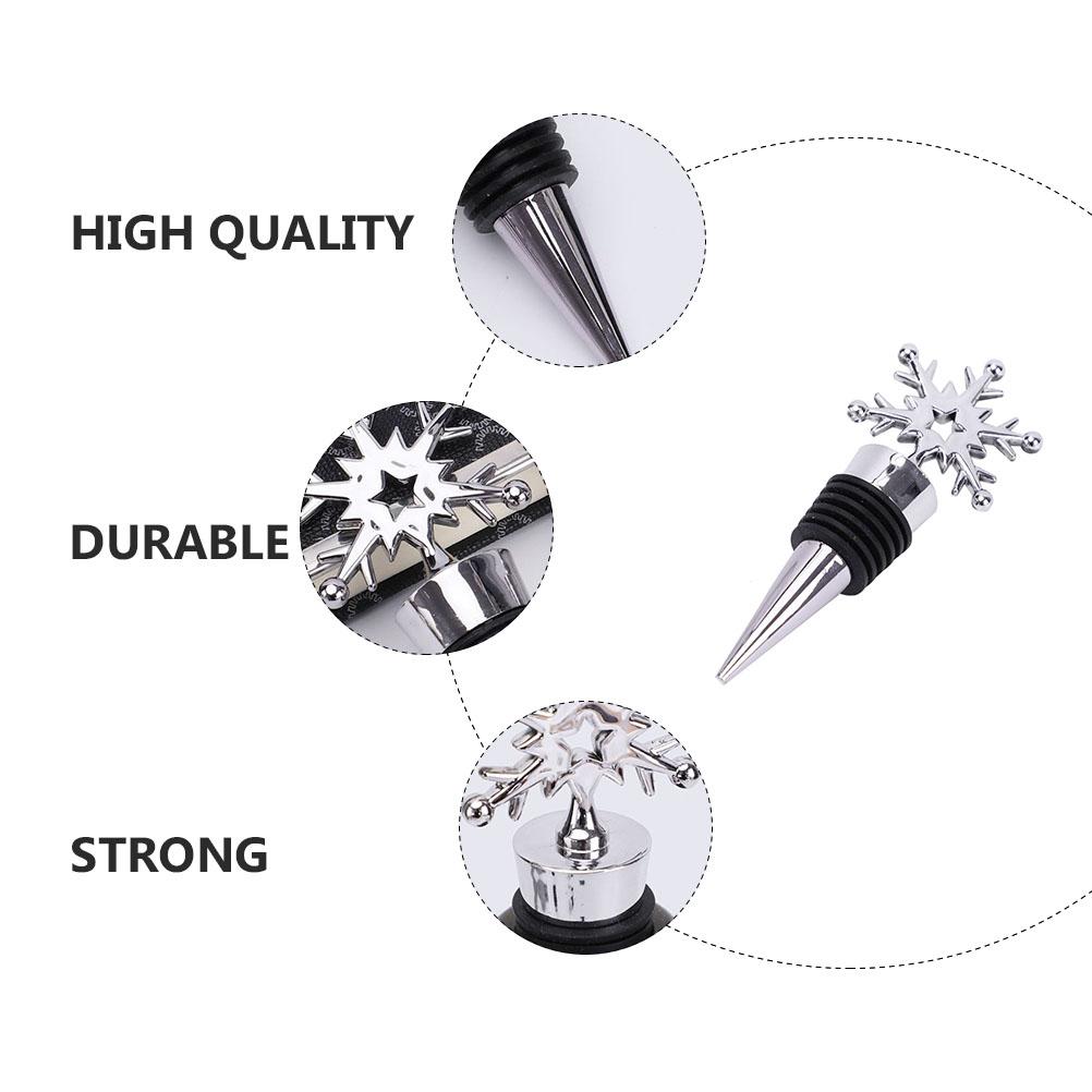 6 Stück Schnee Korken Flaschenverschlüsse Stopfen Legierung Getränk Dekorativ Rot Edelstahl Abdichtung