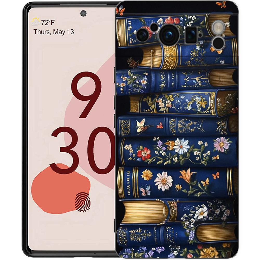 Vintage  Bookcase Painted Phone Case Cover for Google Pixel 9 8 7 6 7A 6A Pro Shockproof Soft TPU 9 Pro XL Shell Capas Fundas