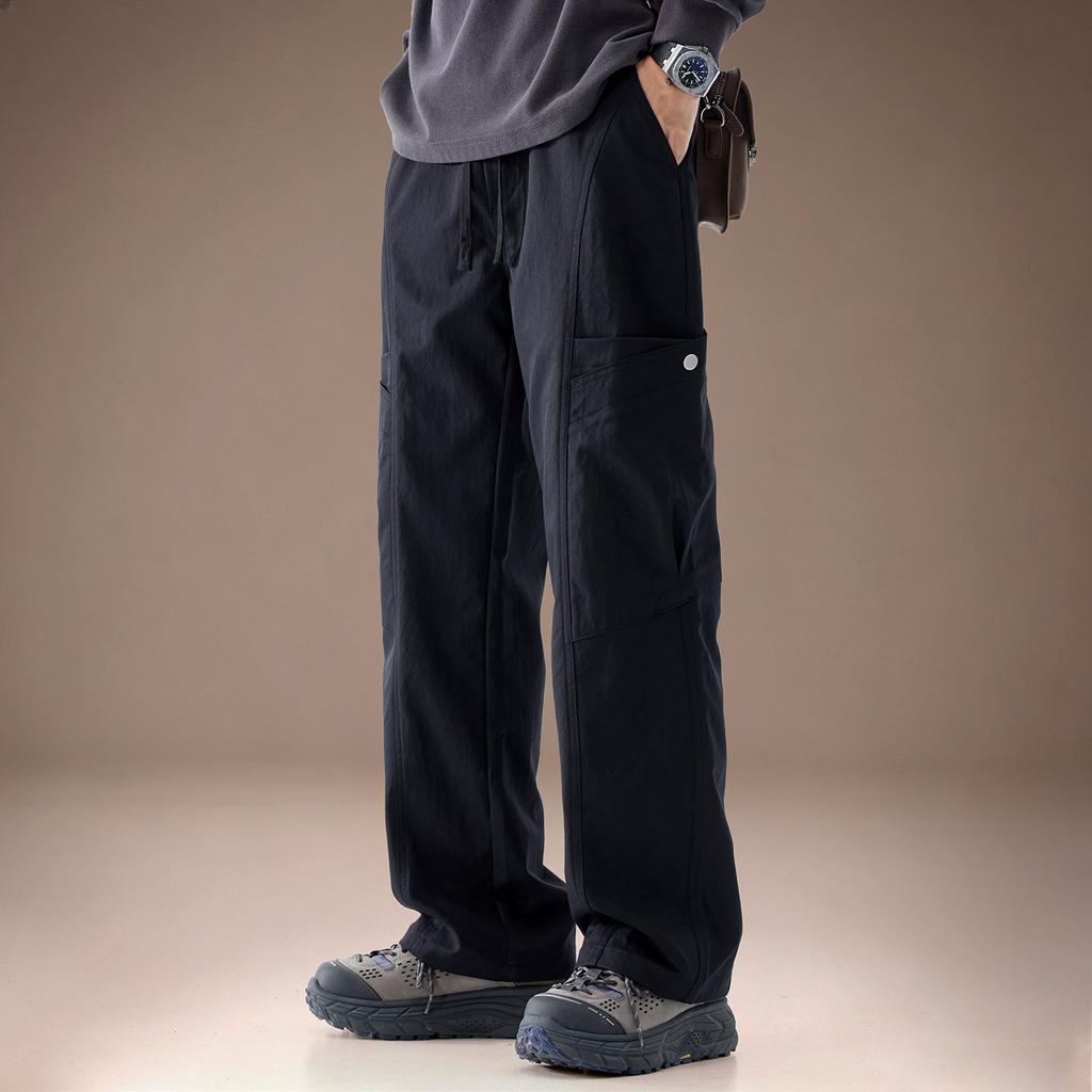 High-end American outdoor sports tooling charging pants men's summer thin loose drape quick-drying straight casual trousers