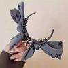 Gray Double Butterfly Knot Hair Clip Elegant Lady Lightweight Luxury Style Ball Head on Back of Head Girls Hair Accessories