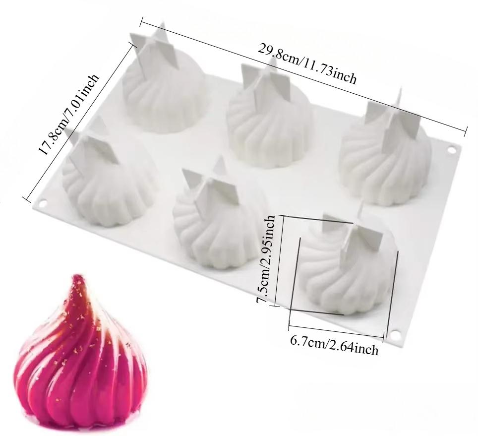 

3D Whirlwind Mousse Cake Silicone Mold Christmas Onion French Dessert Chocolate Pastry Decoration Baking Mold Accessories