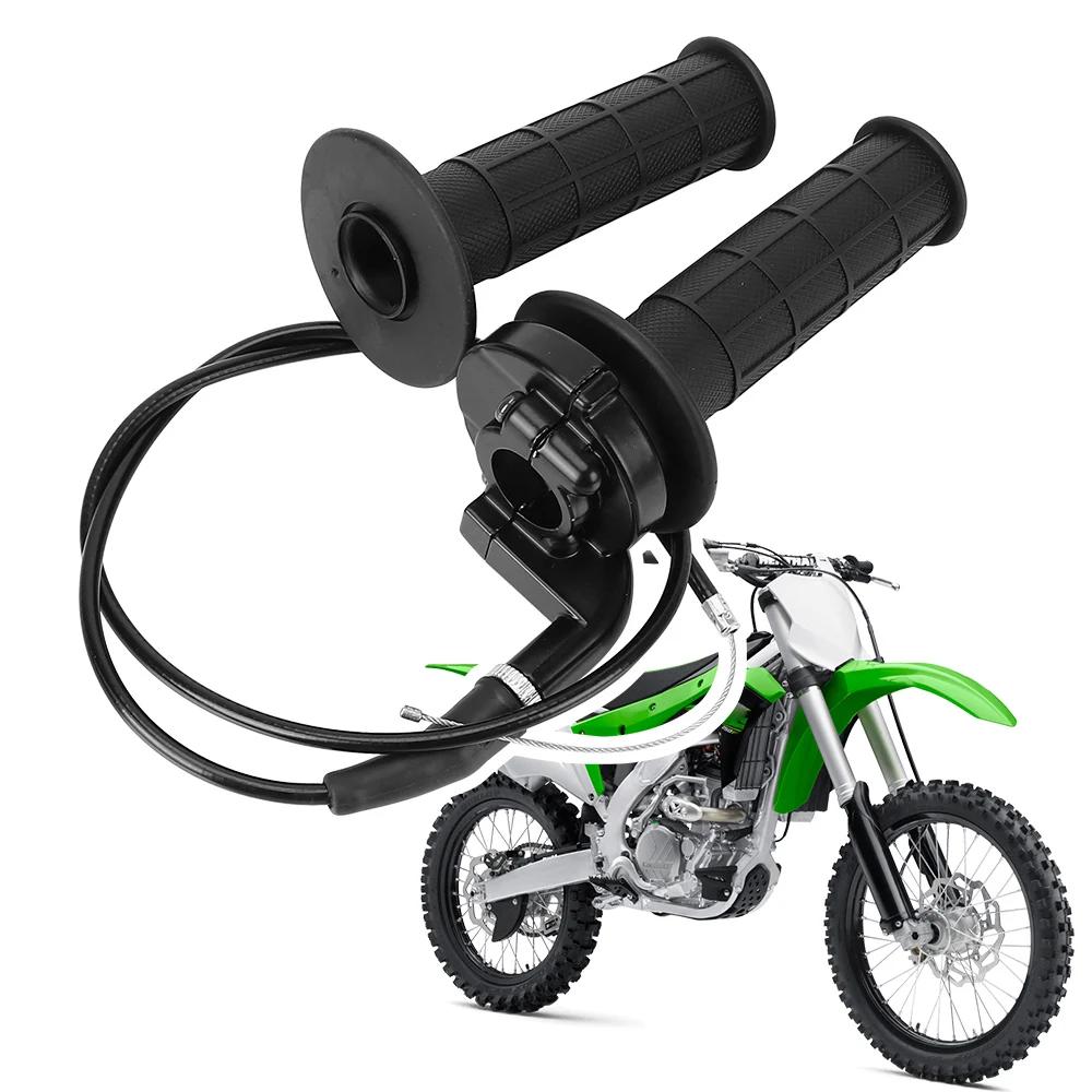 7/8  22mm Motorcycle Grips Throttle Accelerator Universal Handle Grips and Cable Set Handle Bar Motorbike Accessories,2pcs.