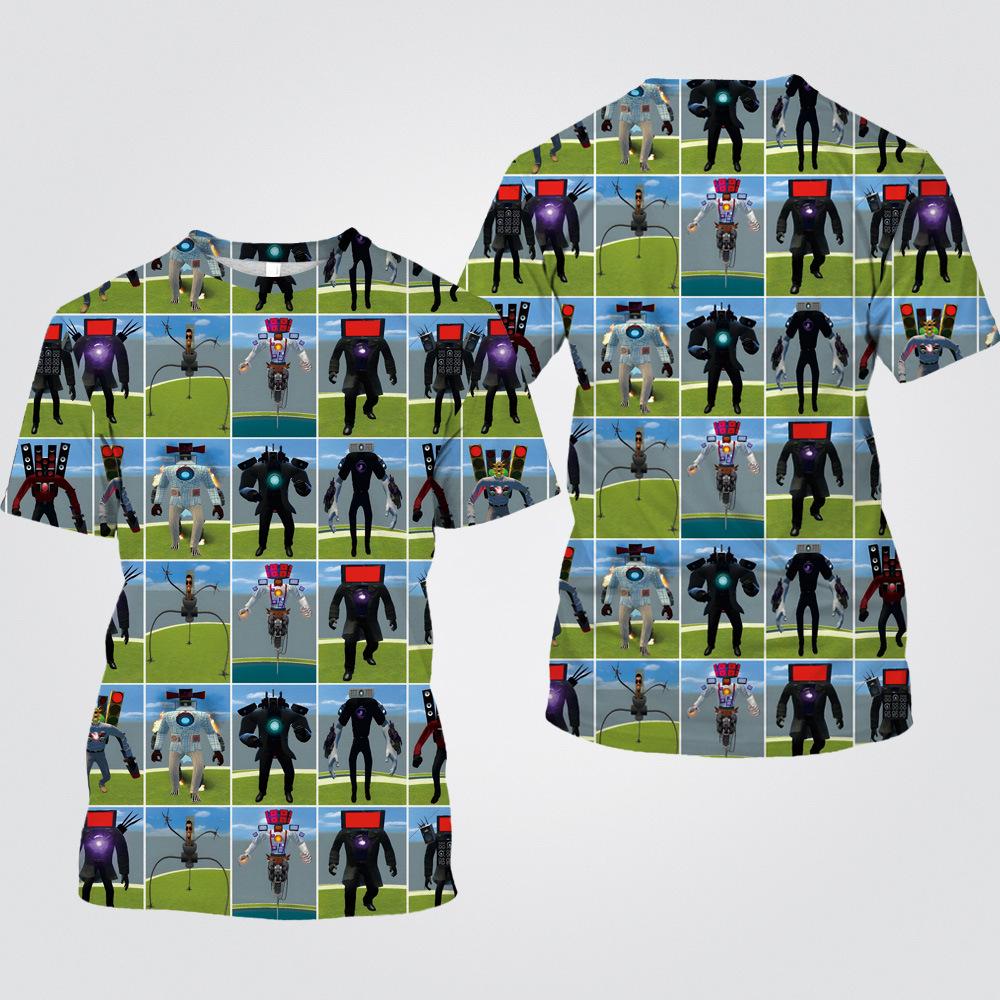 Summer Fashion Women/Men's Casual Game Skibidi Toilet Printed Cosplay Short Sleeve T-shirts
