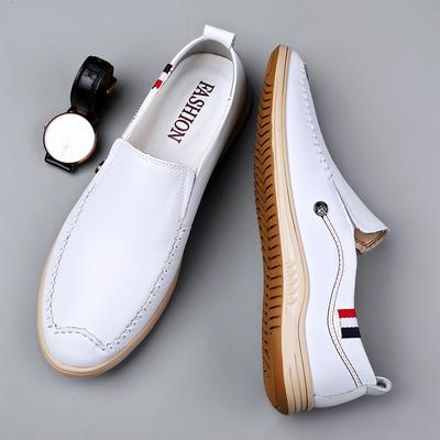 Echt Leer Heren Casual Schoenen Alles-match Handgemaakt Heren Loafers Mocassins Ademend Instapschoenen Rubber Antislip Rijschoenen