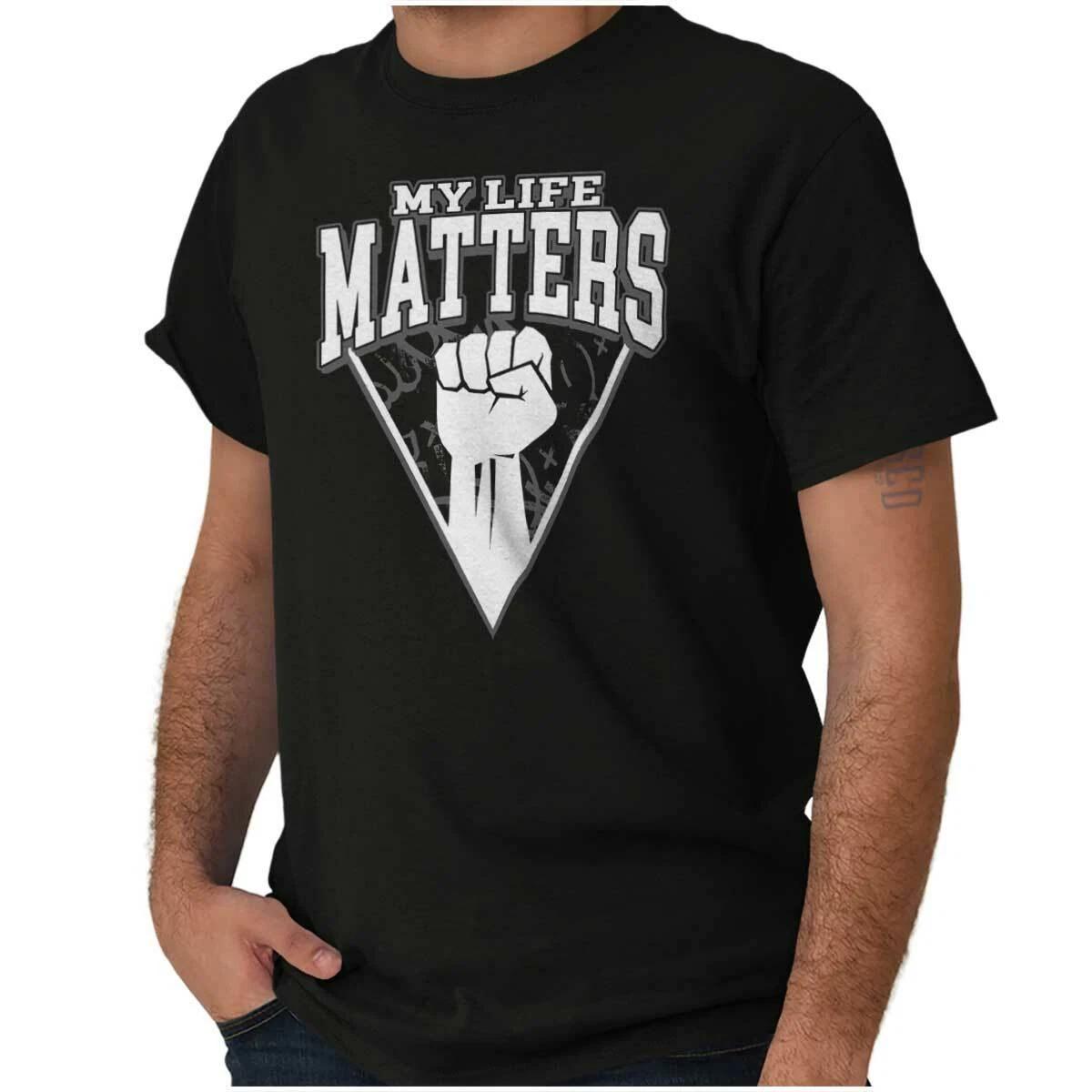 My Black Life Matters Protest Fist Symbol Womens or Mens Crewneck 100% Cotton T-shirt Mens Tees Top Tee S