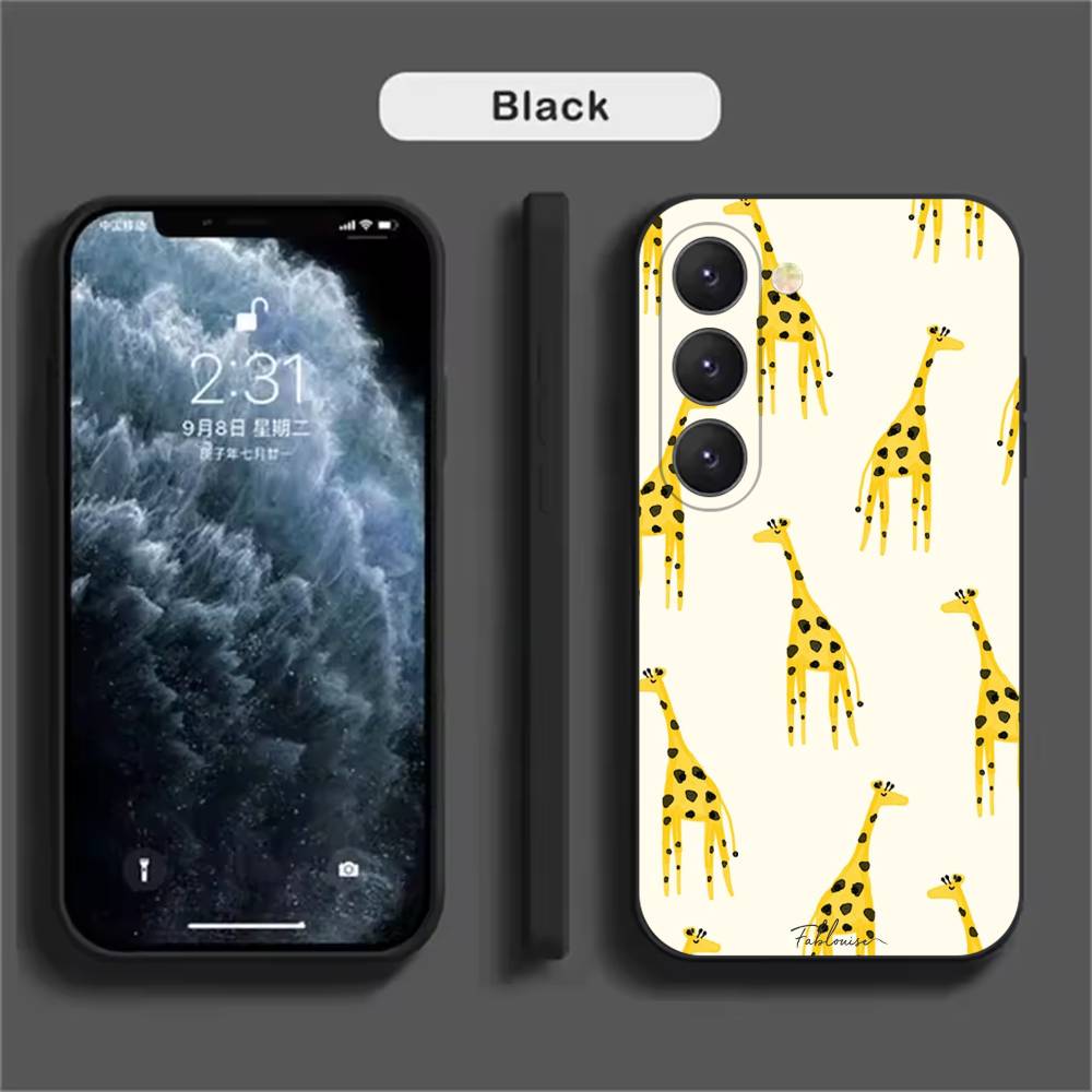 Striped Background Giraffe Phone Case For Samsung Galaxy A52 A42 A32 A22 A12 A02S A72 A73 A51 A41 A31 A21S A71 A40 A30S A20S