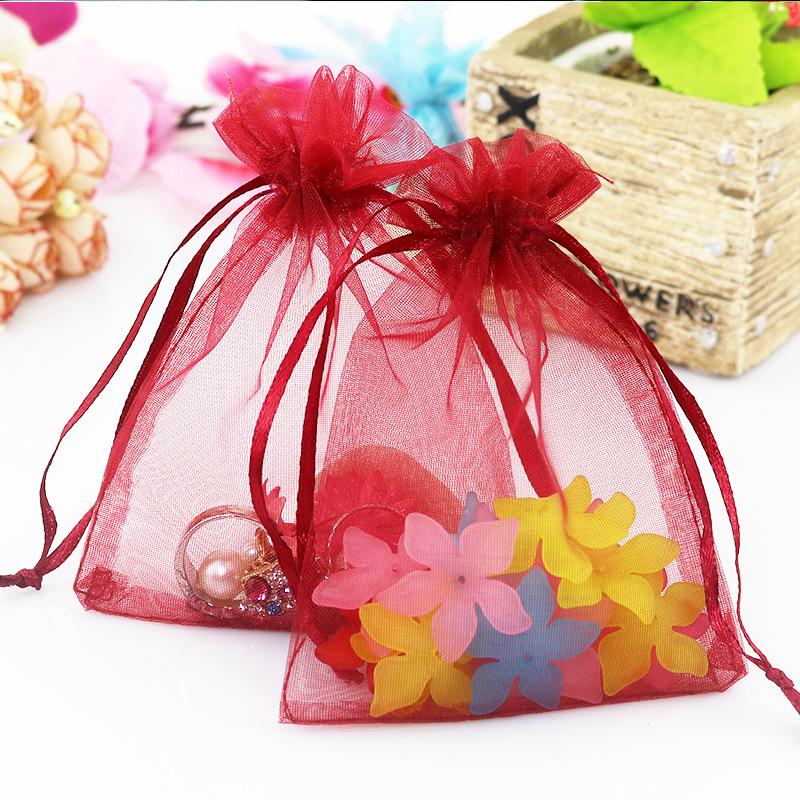 10pcs (9 Size) Gift Bag Jewelry Packaging Organza Bag Pouche Jewelry Packing Bag Birthday Party Decor Wedding Christmas Supplies