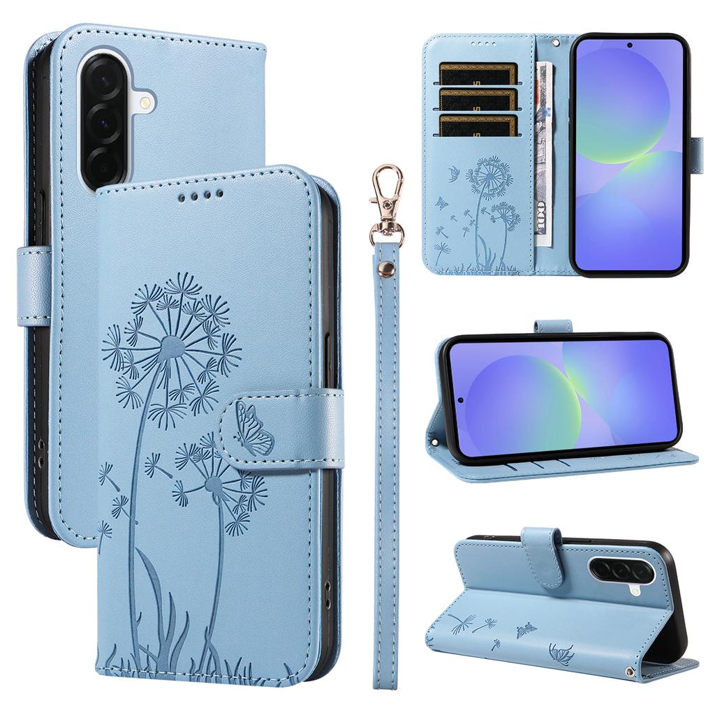 For Samsung Galaxy A37 5G Leather Wallet Case with Strap Dandelion Imprint Phone Stand Cover