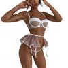 Sexy Women's Underwear Set: Bra, Skirt, Thong, Straps, Size S