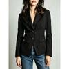 Brown Suede Texture Classic Lapel Blazer Elegant Casual Women