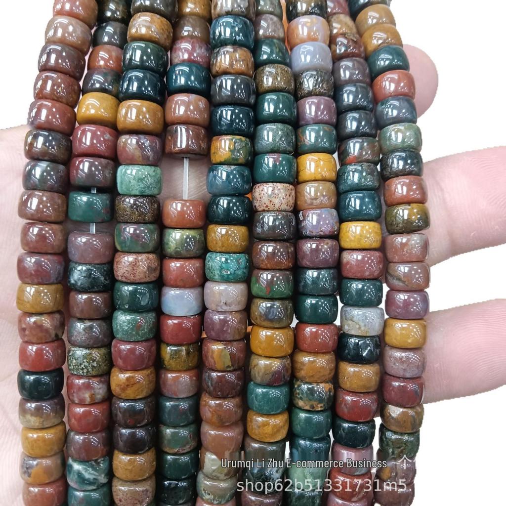 4x7mm Natural Agate Straight-Cut Wheel Beads for DIY Jewelry & Bracelets