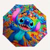 1pc Lilo and Stitch Durable Cartoon Folding Umbrella, Portable 3-Fold Compact Umbrella for Men and Women, Suitable for Travel or Daily Use.N