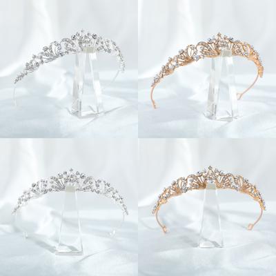 Elegant Rhinestones Bridal Tiara For Weddings Lightweight Alloy Queen Crown Headband For Brides And Special Occasion