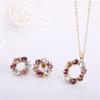 Colorful Gem European & American Style Circle Necklace & Jewelry Set