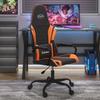 Gaming Chair Black and Orange Artificial Leather