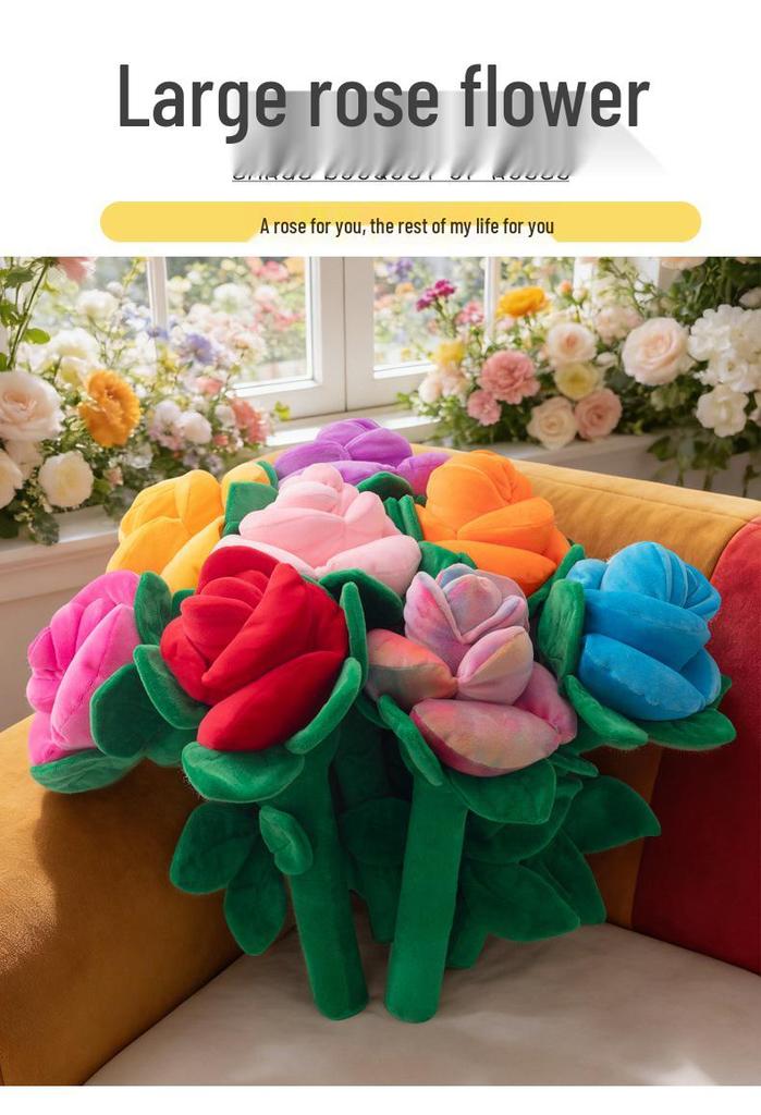 Grande Bouquet di Bambole Peluche a Forma di Rosa - Regalo di San Valentino & Decorazione per la Casa per Donne