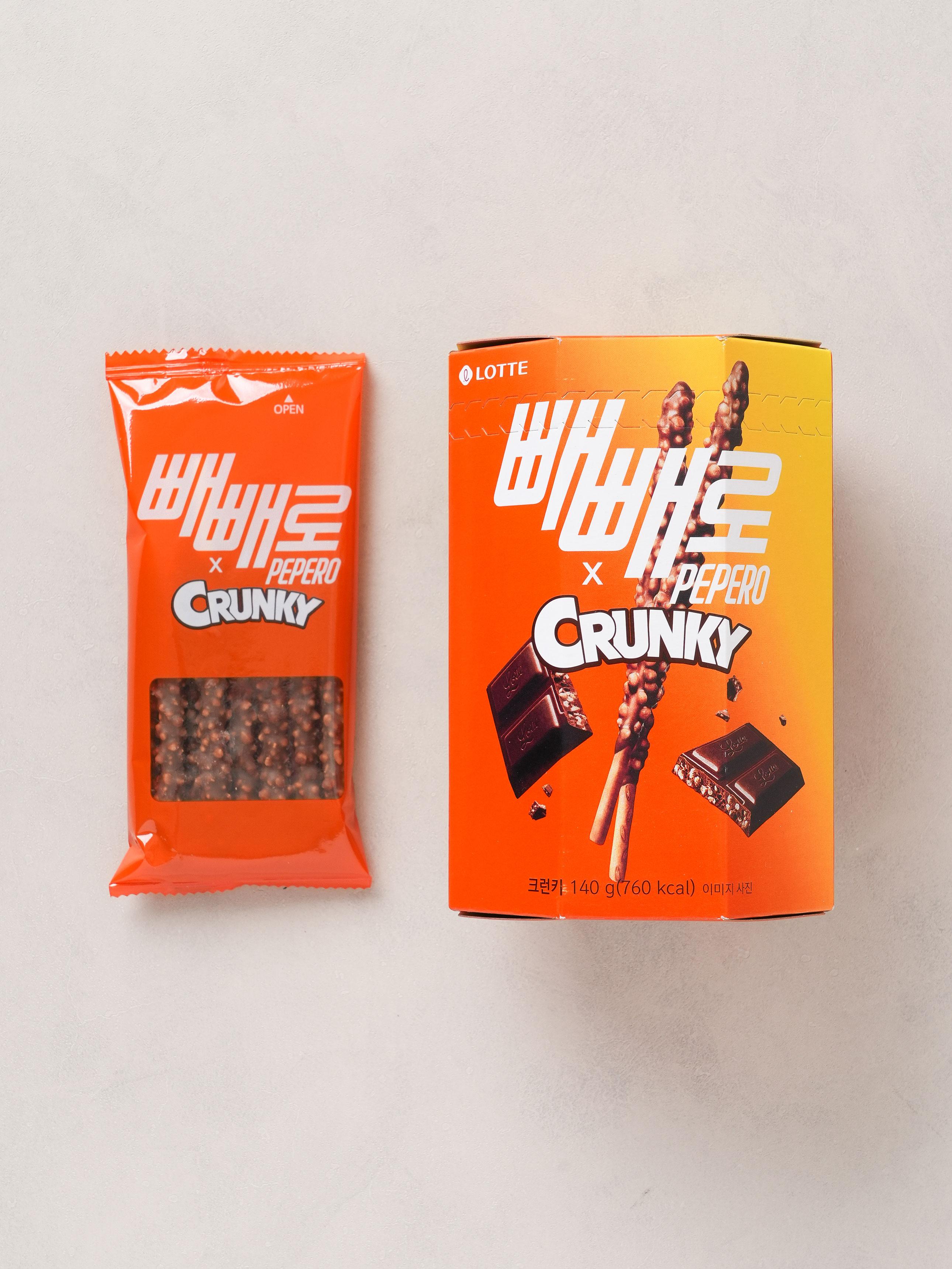 Lotte Crunky Pepero Chocolate Biscuit Sticks 140g 1ea