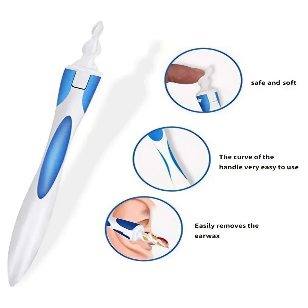 1set Ear Wax Remover Tool Ear Cleaner With Soft Silicone 16 Replacement Tips Simply To Grab Extract Earwax