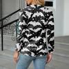 Women's Casual Fashion Sexy Comfort Halloween Printed V-Neck Button Long Sleeve