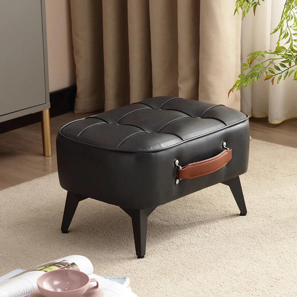 1pc Minimalist Short Stool, Super Soft & Space Saving Short Sofa, Household Shoe Bench With Soft Seating, For Living Room Entry
