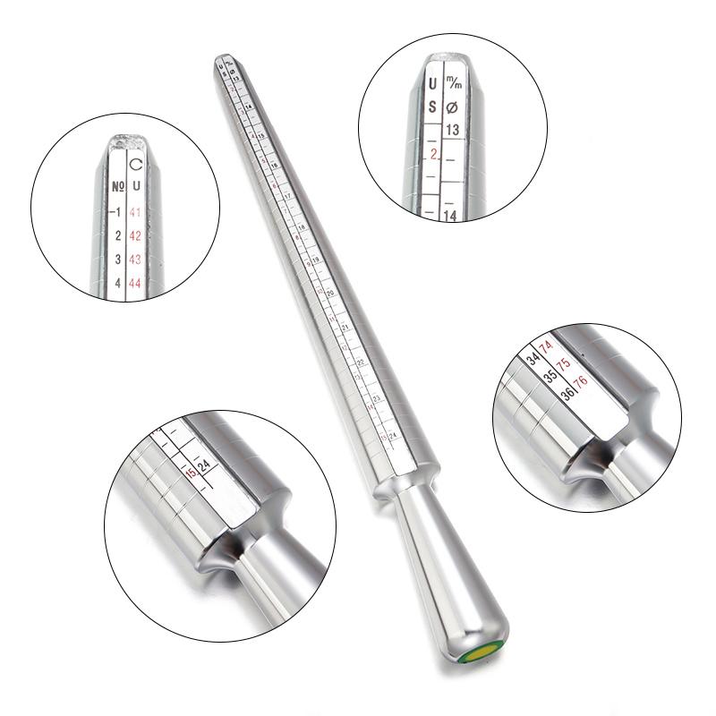 1PC Metal Professional Jewelry Tools Mandrel Stick Finger Gauge Ring Sizer Measuring UK/US Size For DIY Jewelry Size Tool