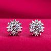 Moissanite Six-Claw Zircon Earrings, S925 Sterling Silver, Women's Fashion