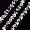 1Yard/90cm Rhinestone Border DIY Versatile Diamond Ribbon Multi-color Crystal Self-adhesive Rhinestone Chain