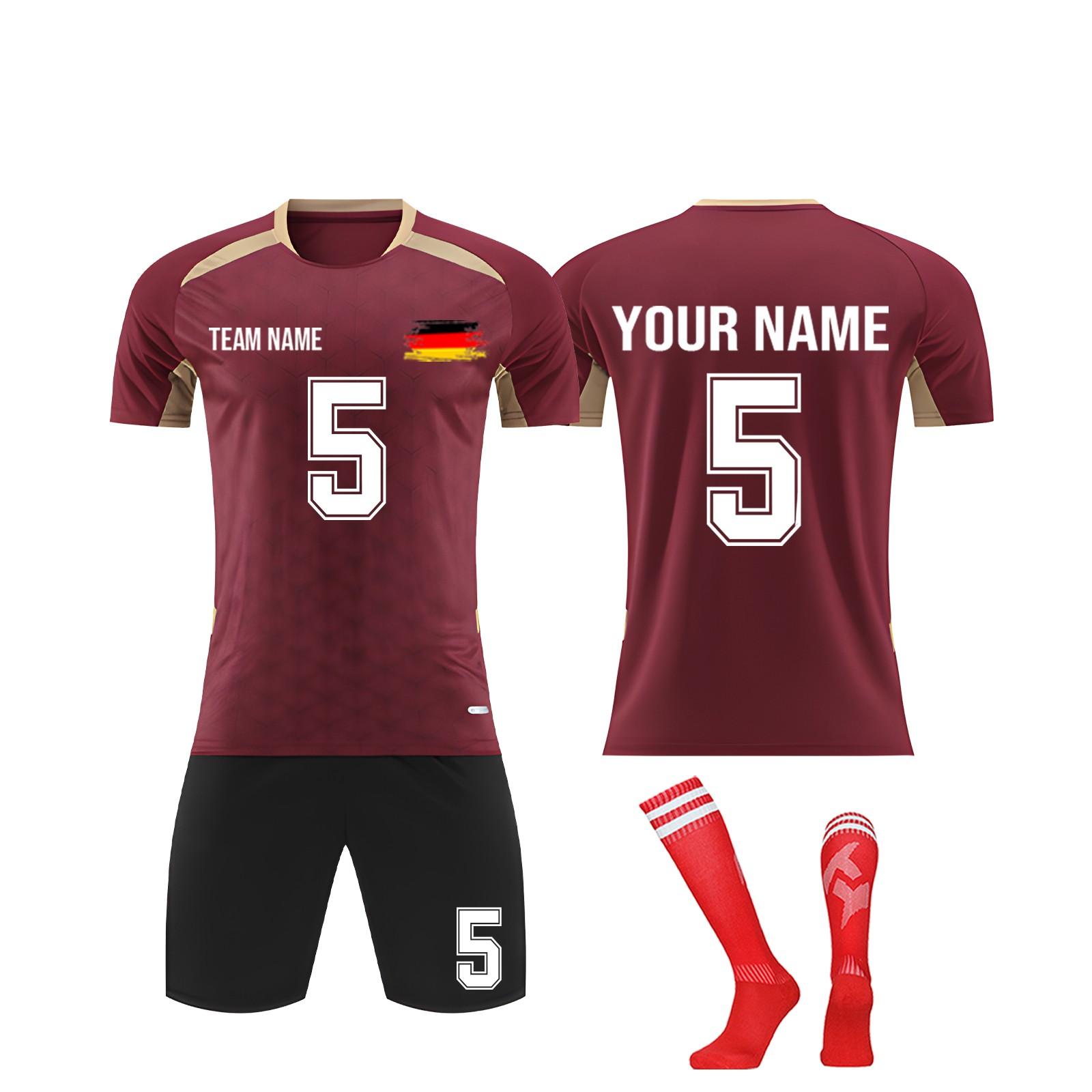 

Personalised Shirts Kit Mens Girls With Name Number Custom Football Jerseys For Boys Training Suit XL