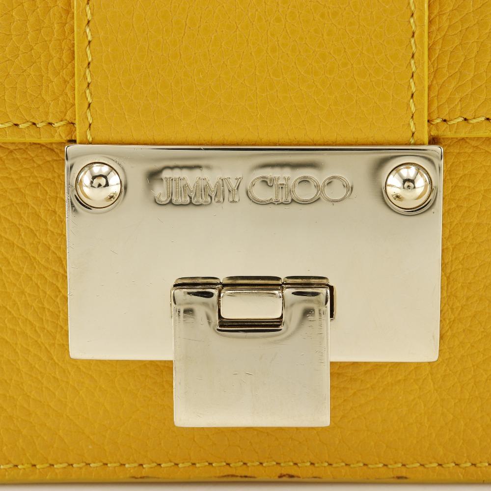 Jimmy Choo 2WAY Mini Shoulder Handbag Yellow Calfskin Women Used