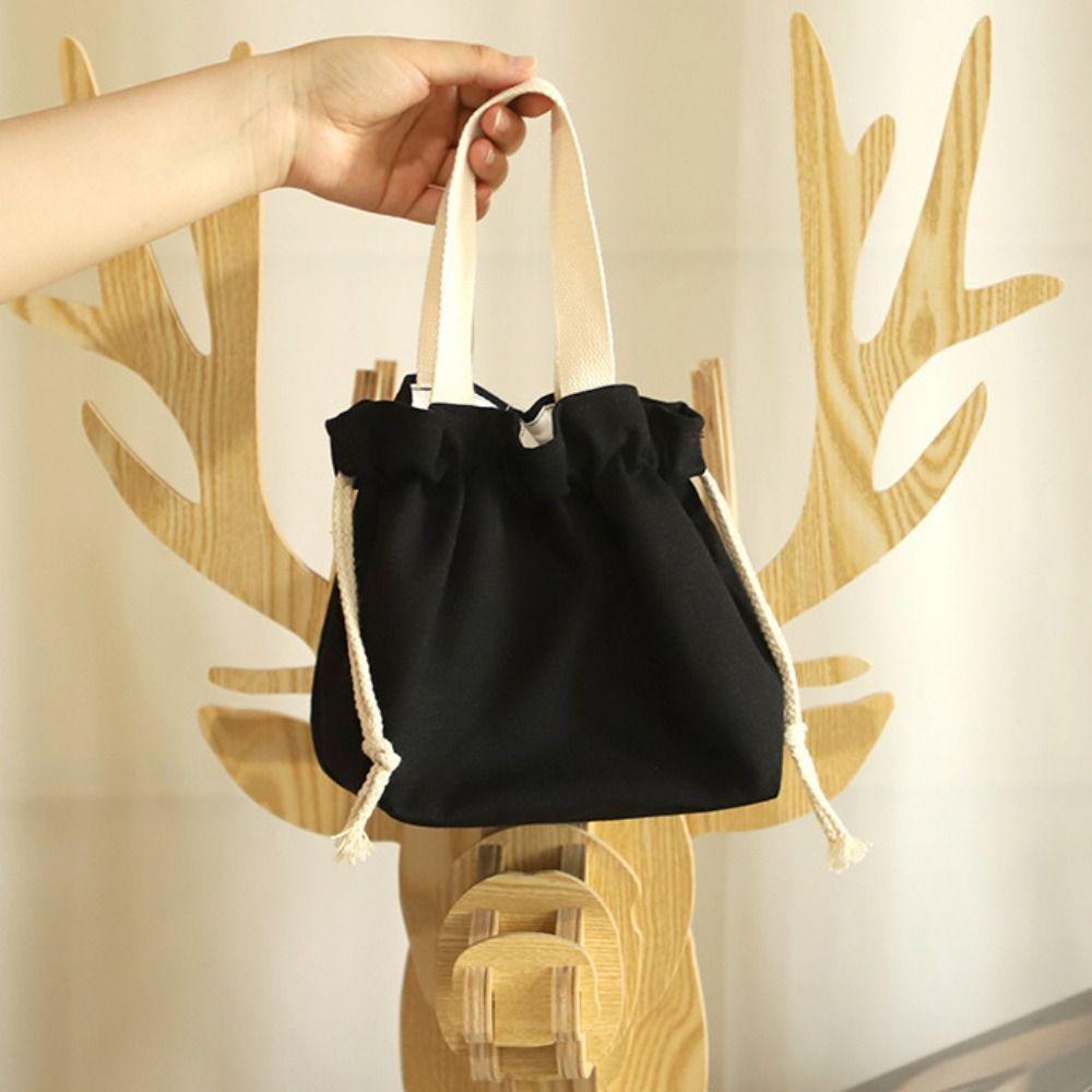 Kawaii Drawstring Storage Bag Solid Color Portable Toiletry Bags Sweet Cartoon Cosmetic Bag  Girls