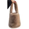 Autumn and Winter New Niche Design Imitation Rabbit Fur Bucket Bag Plush Cute Handheld Imitation Fur Handbag Korean Version
