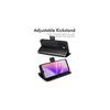 (Schwarz) TECHGEAR Leder Wallet Case für Oppo A57e / A57s / A57 4G, Flip Schutzhülle Cover mit Kartenhalter, Ständer & Handgelenksschlaufe