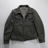 Old matte yellow cowhide Mendoza motorcycle jacket American retro four-pocket men's short leather leather jacket