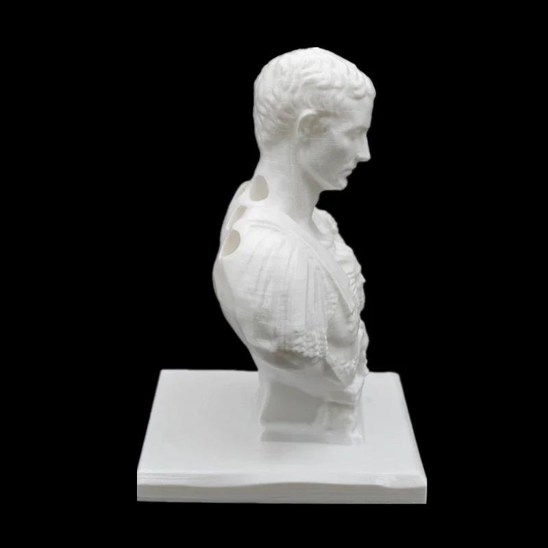 Напечатанная на 3D-принтере статуя Юлия Цезаря, офисный держатель для ручек, офисный органайзер, офисный декор, подставка для ручек, подарочный канцелярский подарок учителю белый