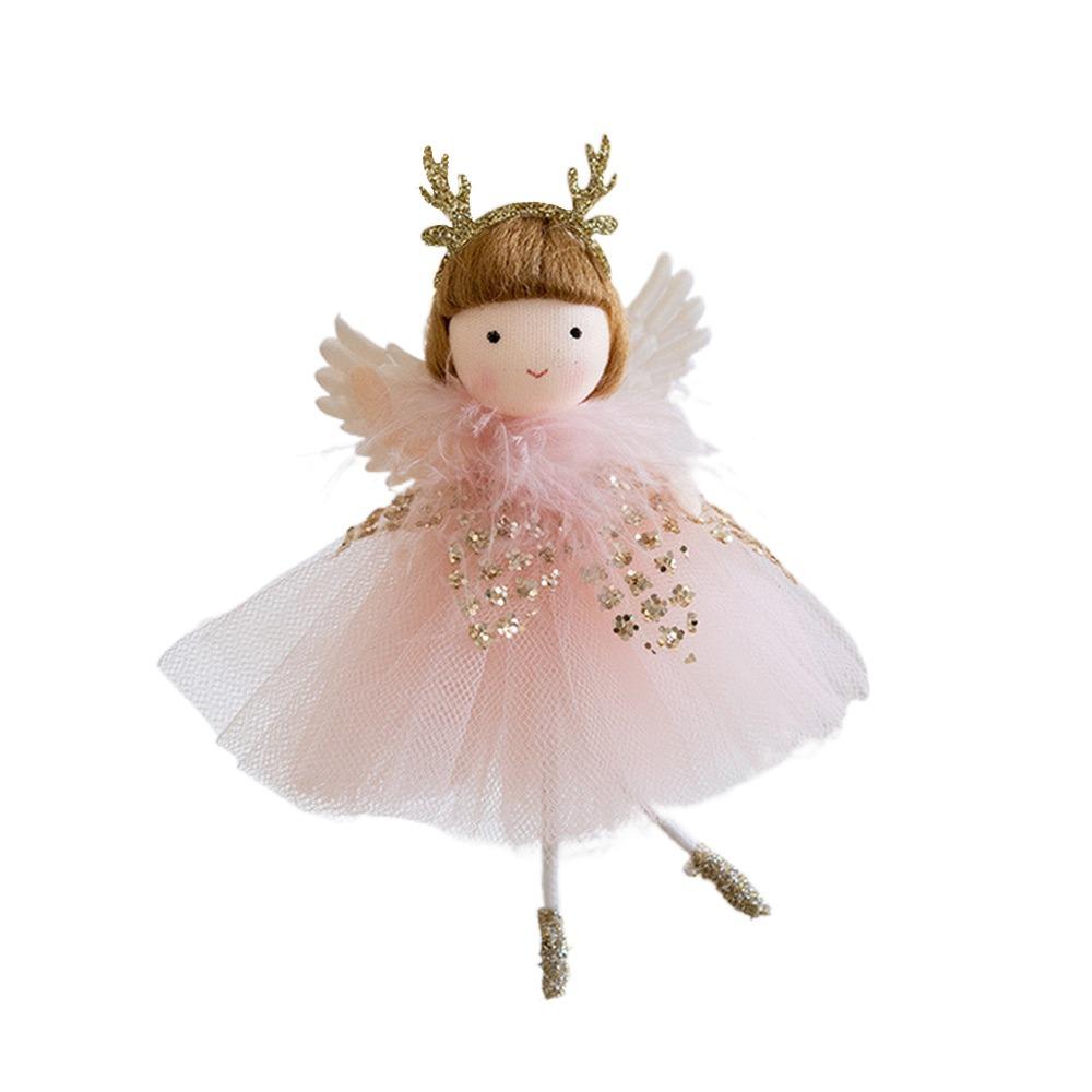

Pink White Christmas Hanging Decorations Plush Toys Embellishment Hanging Pendants Doll Accessories Gifts Xmas Tree Ornaments
