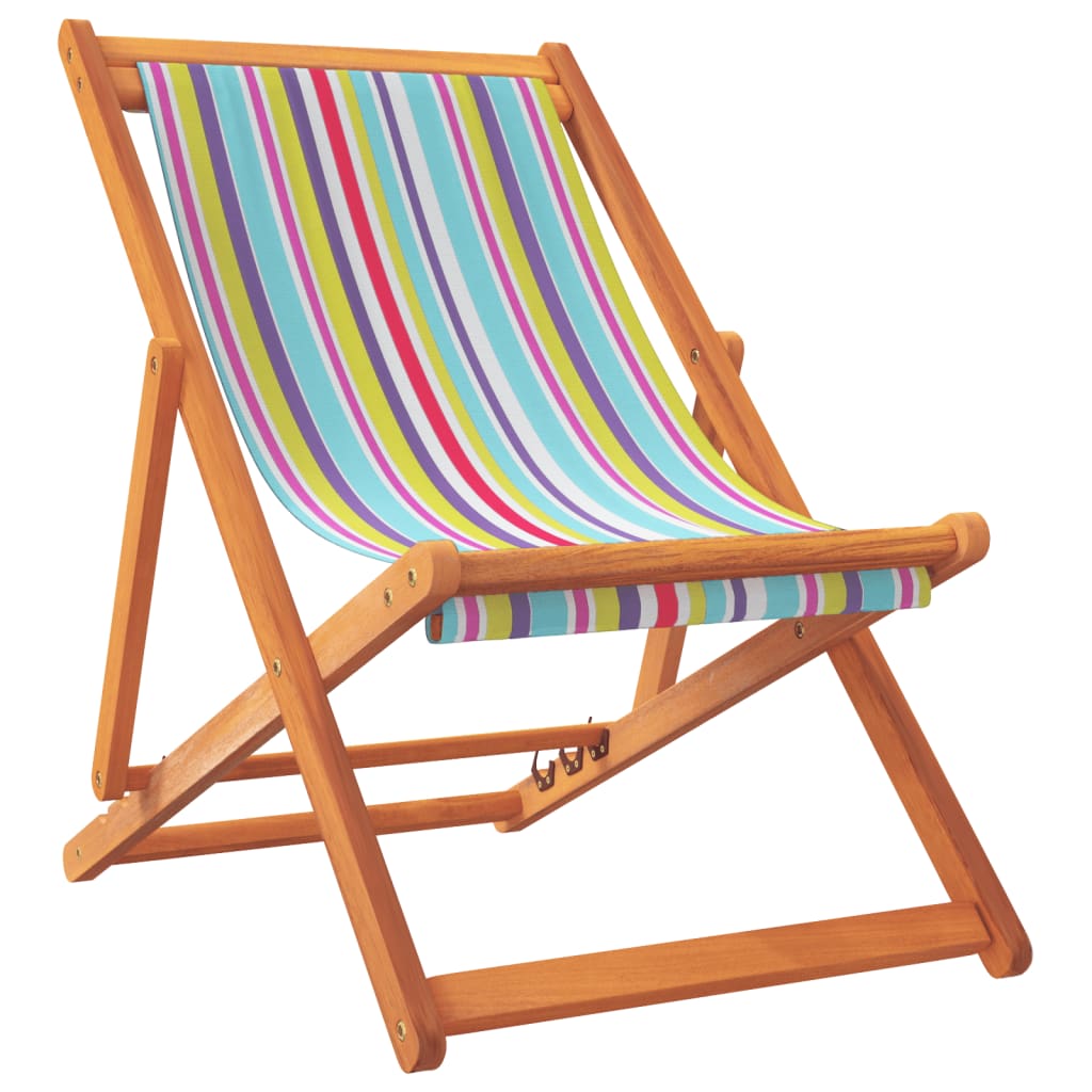 Vidaxl Folding Beach Chairs, 2 Pcs, Multicolored, Fabric Upholstered