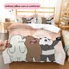 We Bare Bears Pattern Bedding Quilt Set  Home Decoration  Gift (1 * duvet cover + 2 * pillowcase  without core)