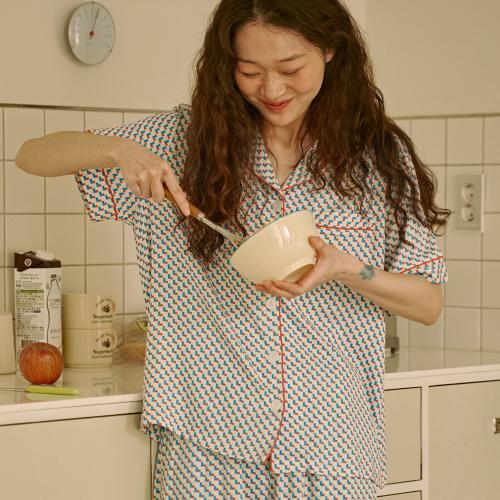 

[Bowell] Dayoff Viscose 100% Pajama Short-Sleeve Set Block 3 Types [BWTZ] [Shipped from Korea] 100% Authentic W (M~L )