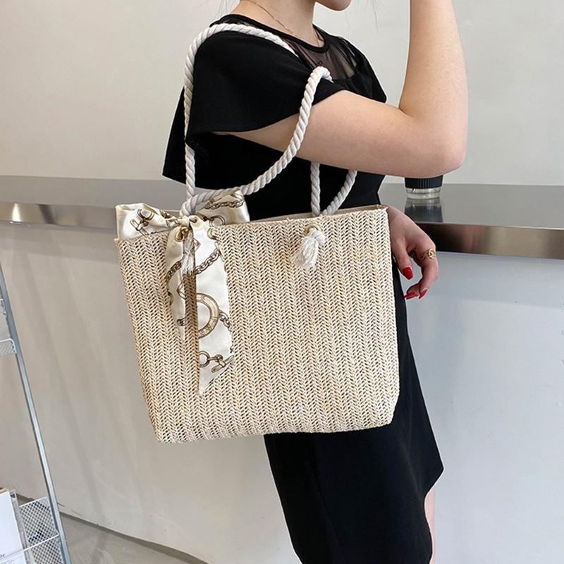 Portable Woven Fairy Style Straw Bag Ielgy Single Shoulder