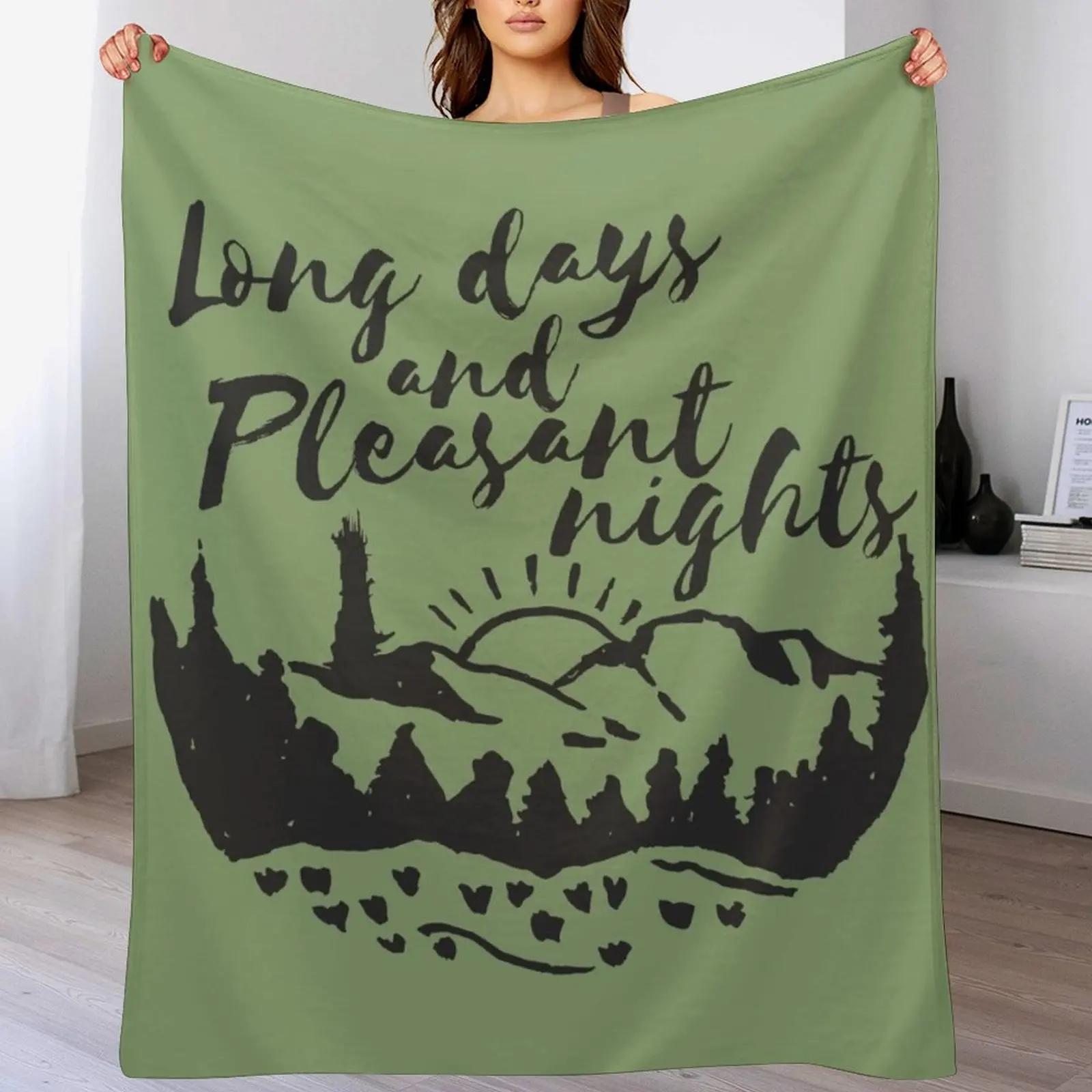 

Long Days and Pleasant Nights Throw Blanket Machine Washable Soft Warm Blanket 102x76cm(40x30in)