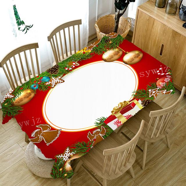 Mantel navideño con diseño de copo de nieve, mantel Rectangular, mesa de comedor para el hogar, mantel para mesa de centro, decoraciones antiincrustantes