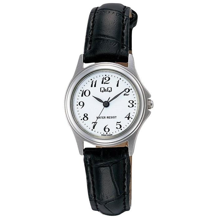 [Citizen Q&Q] Analog Watch Stainless Steel Waterproof Leather Band W379-304 Women s White Black (Leather)
