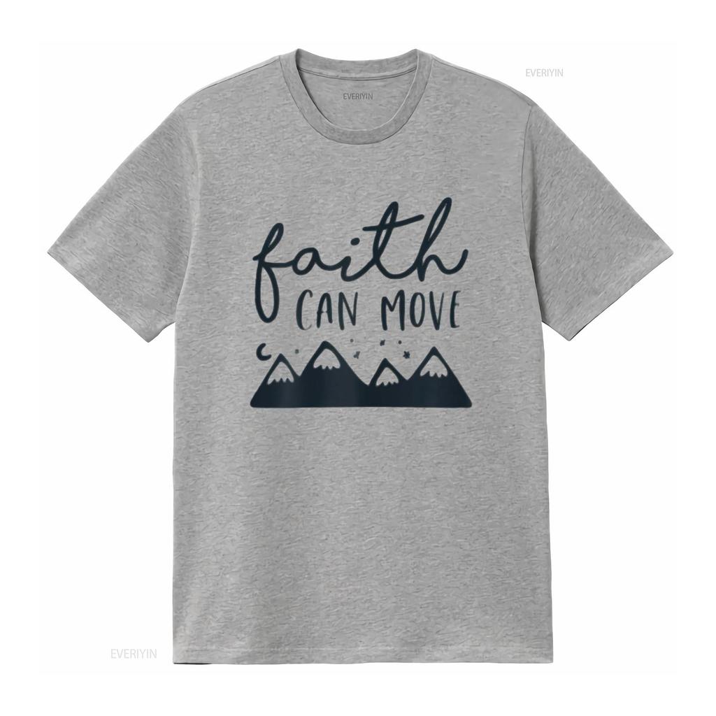 Faith Can Move Mountains Christian Spiritual Religious Quote Womens T Shirt White X Large vintage Washed Stretched homme Soft